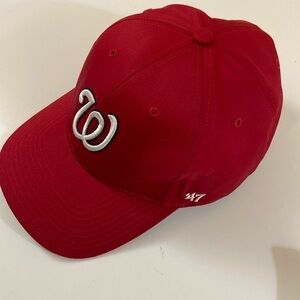 WASHINGTON NATIONAL RED WITH WHITE EMBROIDERY ADULT 47 HAT